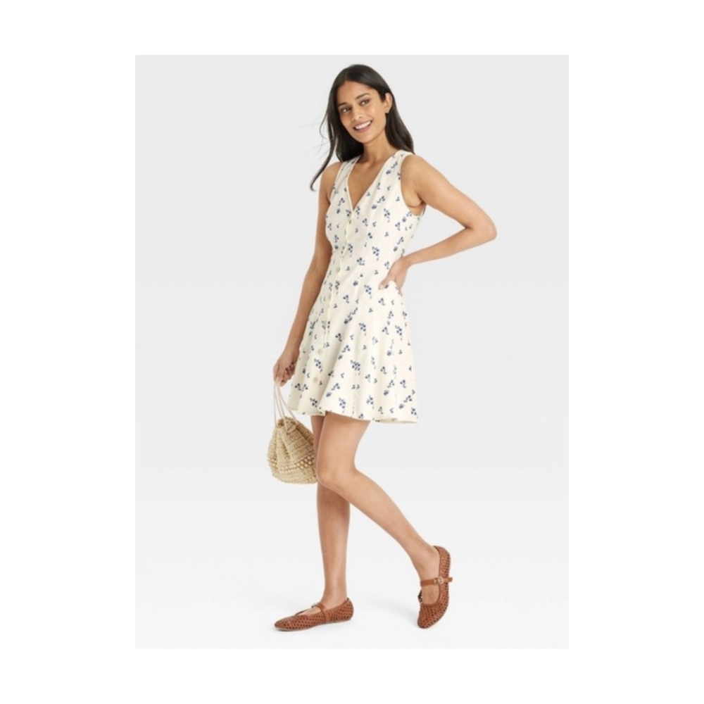 Universal Thread Button Front Godet A-Line Dress … - image 3